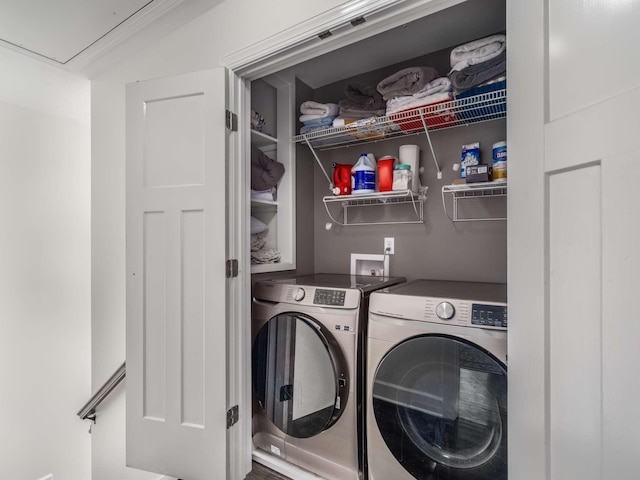 7811 Lampley Rd, Primm Springs, TN 38476 - laundry room with independent washer and dryer and attic access