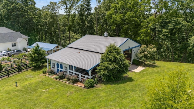 7811 Lampley Rd, Primm Springs, TN 38476 - aerial view of property and surrounding area featuring a heavily wooded area