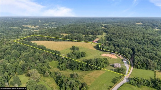 5455 Bales Rd, Cunningham, TN 37052 - view of property location with a heavily wooded area and property parcel outlined