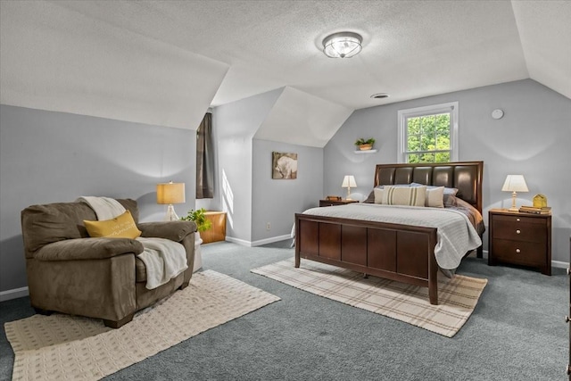 5455 Bales Rd, Cunningham, TN 37052 - carpeted bedroom featuring lofted ceiling and a textured ceiling