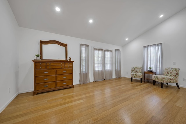 1697 Curtis Chapel Rd, Mc Ewen, TN 37101 - living area featuring healthy amount of natural light, light wood-style floors, recessed lighting, and high vaulted ceiling