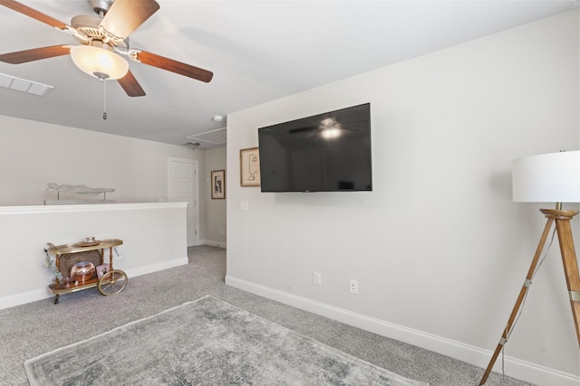 239 Mcclaran Pl, Murfreesboro, TN 37129 - living area featuring attic access, ceiling fan, and carpet floors