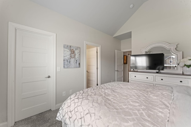 239 Mcclaran Pl, Murfreesboro, TN 37129 - bedroom with carpet flooring, vaulted ceiling, and connected bathroom