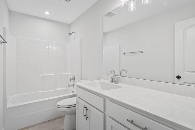 516 Little Penny Dr, Smyrna, TN 37167 - full bathroom with vanity, tub / shower combination, tile patterned flooring, and recessed lighting