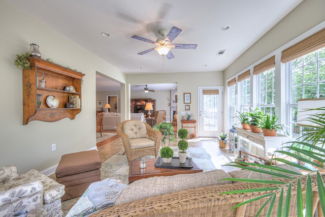 507 Bugler Rd, Mount Juliet, TN 37122 - living room featuring ceiling fan and recessed lighting