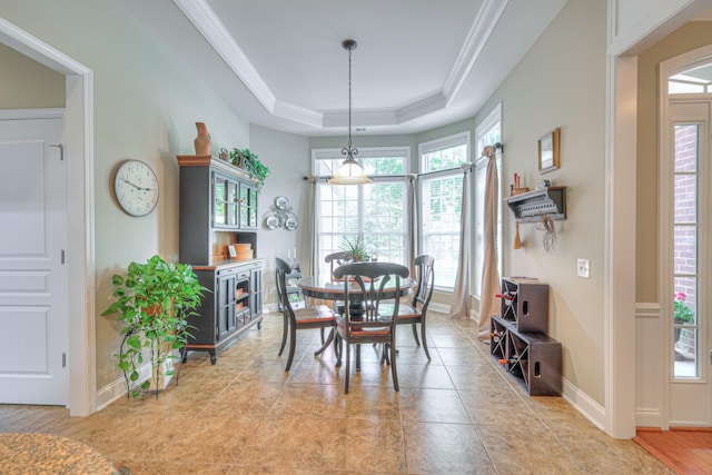 507 Bugler Rd, Mount Juliet, TN 37122 - dining space with a raised ceiling and ornamental molding