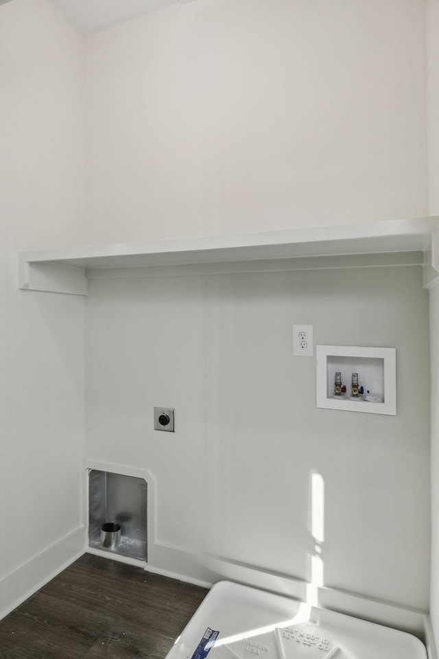 1734B Kellow St, Nashville, TN 37208 - laundry area with dark wood finished floors, washer hookup, and electric dryer hookup