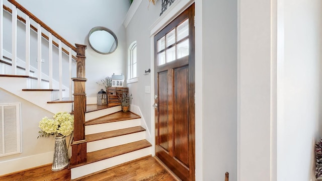 7146 Pepper Tree Cir, Fairview, TN 37062 - foyer featuring stairway and wood finished floors