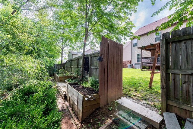 1741 Apache Way, Clarksville, TN 37042 - fenced backyard featuring a garden and a deck