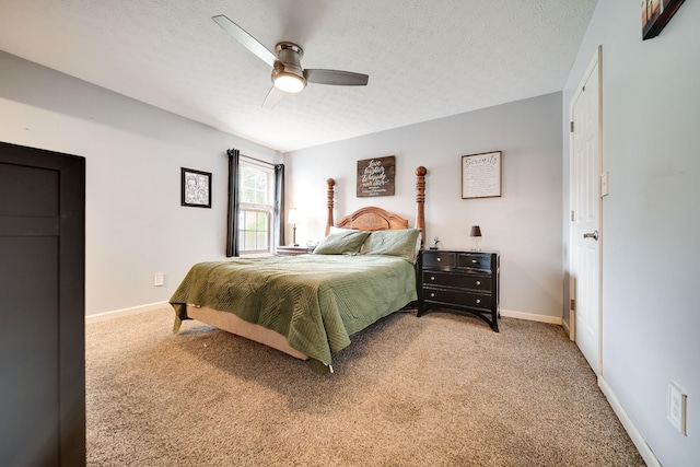 536 Deer Path, Gallatin, TN 37066 - bedroom featuring light colored carpet, a textured ceiling, and a ceiling fan