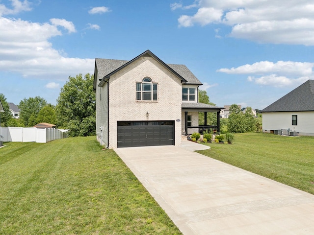2968 Kirkwood Rd, Clarksville, TN 37043 - view of front facade with brick siding, concrete driveway, a garage, and a porch