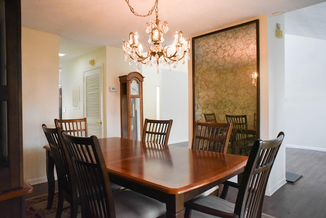 4861 Quail Run, Old Hickory, TN 37138 - dining area featuring a chandelier and dark wood finished floors