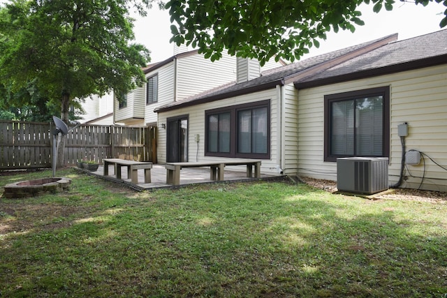 4861 Quail Run, Old Hickory, TN 37138 - rear view of property with an outdoor fire pit and roof with shingles