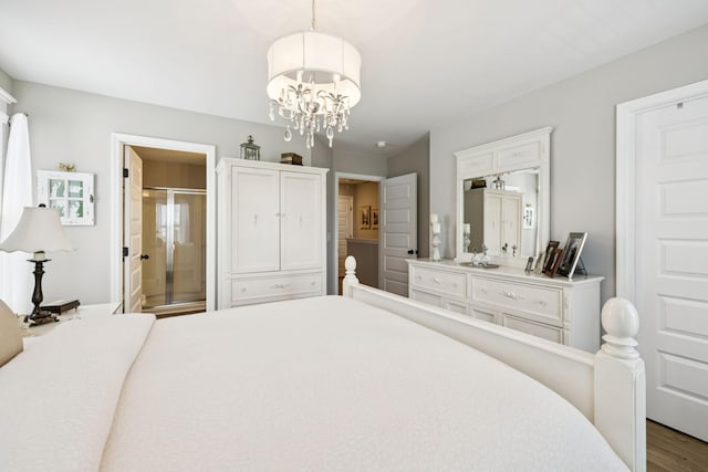 2515 Napa Valley Way, Columbia, TN 38401 - bedroom with a chandelier, wood finished floors, and ensuite bath