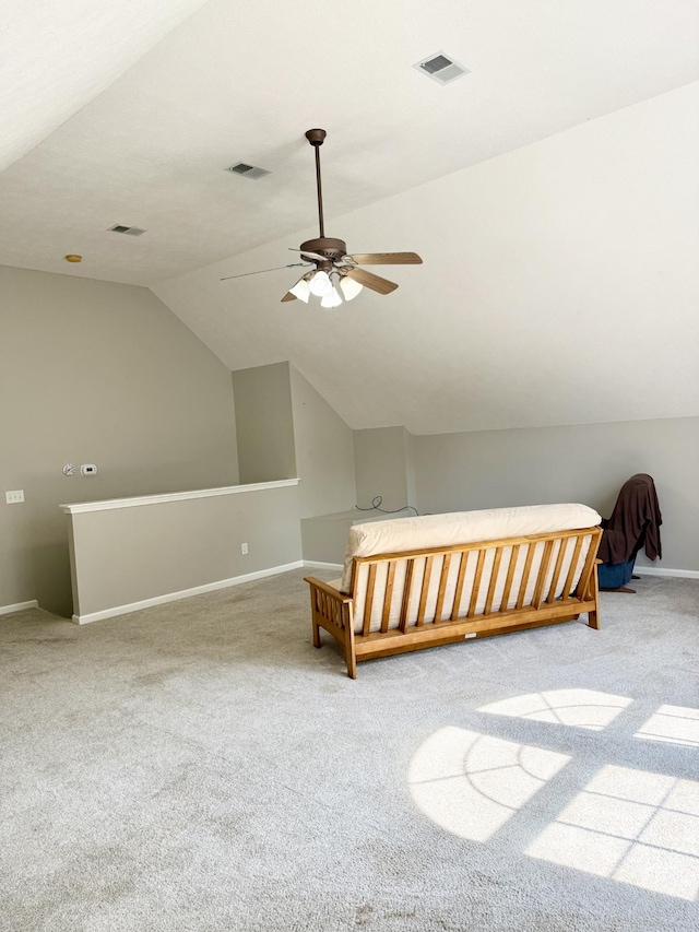 740 N Palmers Chapel Rd, White House, TN 37188 - carpeted bedroom featuring lofted ceiling and ceiling fan