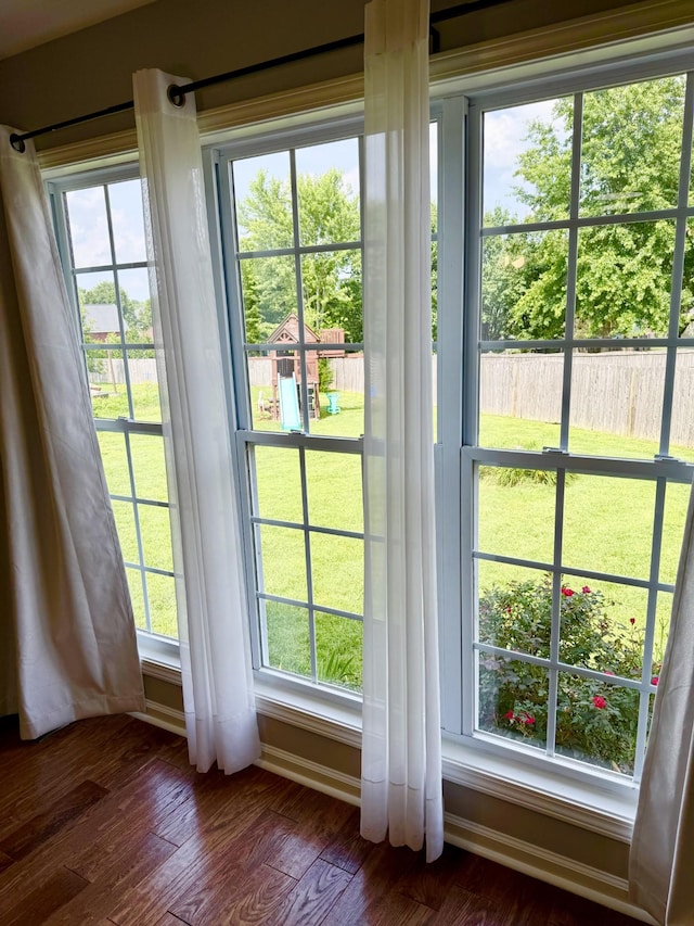 740 N Palmers Chapel Rd, White House, TN 37188 - doorway with dark wood-style flooring and plenty of natural light
