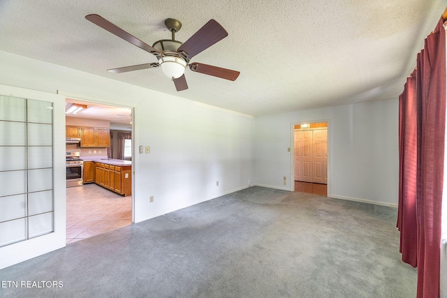100 Cusick Cir, Lenoir City, TN 37772 - spare room featuring light carpet, a ceiling fan, and a textured ceiling