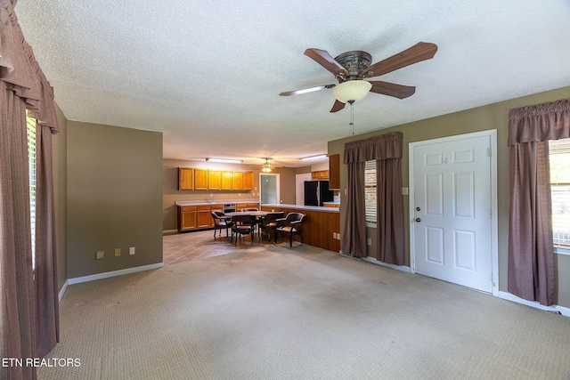 100 Cusick Cir, Lenoir City, TN 37772 - entryway featuring ceiling fan, light carpet, and a textured ceiling