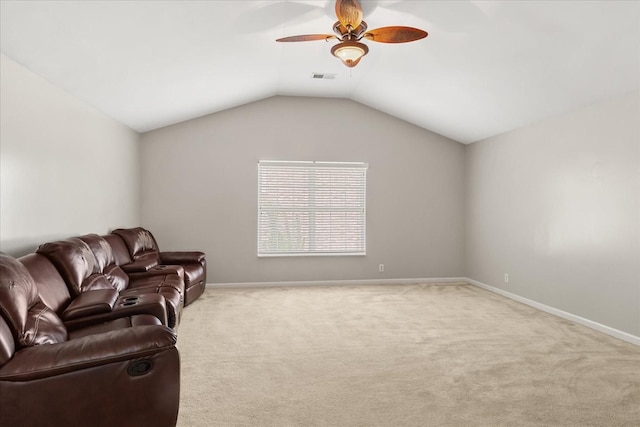 1164 Sydney Ter, Mount Juliet, TN 37122 - unfurnished living room with a ceiling fan, carpet floors, and vaulted ceiling