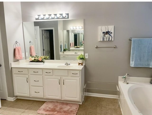 1164 Sydney Ter, Mount Juliet, TN 37122 - full bathroom with a bath, vanity, and tile patterned flooring