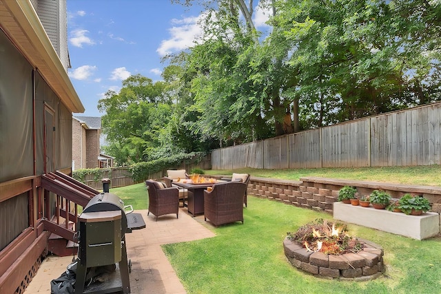1164 Sydney Ter, Mount Juliet, TN 37122 - fenced backyard with an outdoor fire pit and a patio area