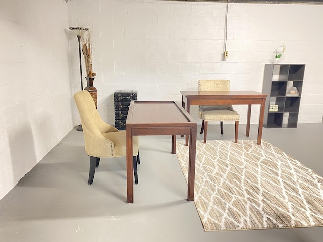 2801 Denham Ave, Columbia, TN 38401 - office area with finished concrete flooring and concrete block wall