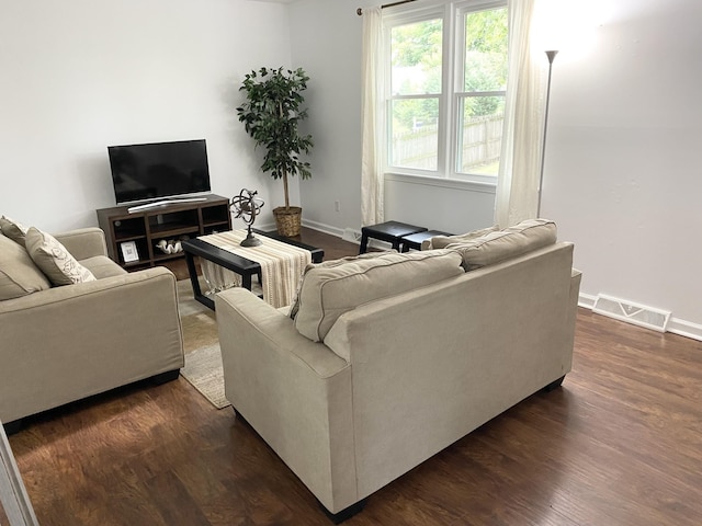 2801 Denham Ave, Columbia, TN 38401 - living room with dark wood-style floors and baseboards