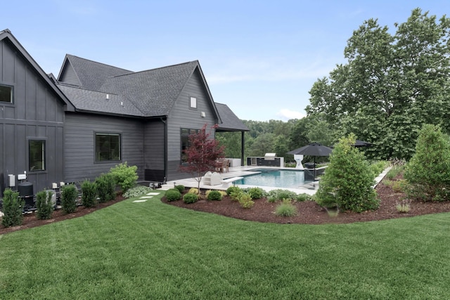 4896 Bethesda Rd, Thompsons Station, TN 37179 - view of swimming pool with a patio area and a yard