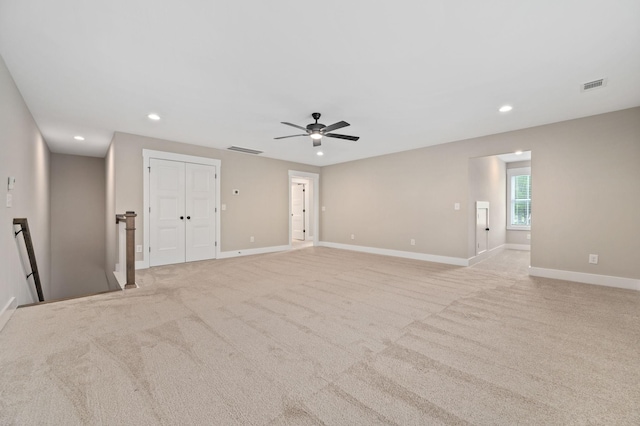 2207 Sulphur Springs Rd, Murfreesboro, TN 37129 - spare room featuring recessed lighting, ceiling fan, and light colored carpet