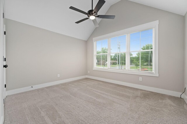 2207 Sulphur Springs Rd, Murfreesboro, TN 37129 - empty room with vaulted ceiling, ceiling fan, and carpet flooring