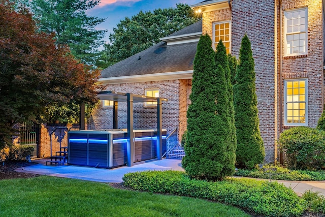 2455 Hidden River Ln, Franklin, TN 37069 - exterior space featuring a hot tub and a patio area