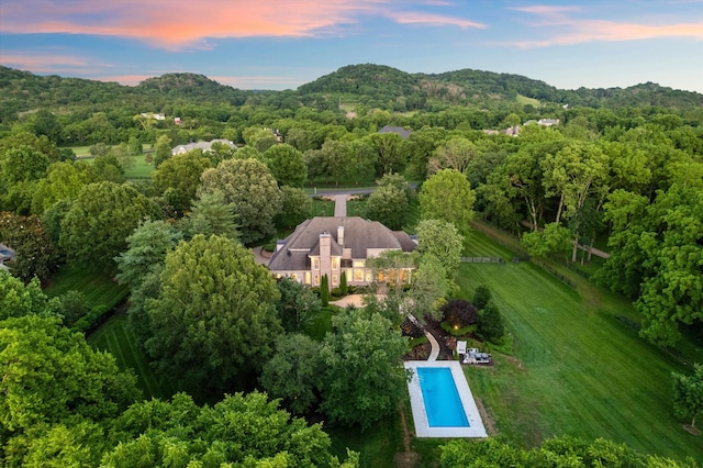2455 Hidden River Ln, Franklin, TN 37069 - aerial view of property and surrounding area featuring a forest
