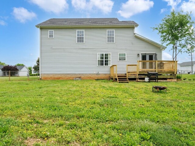 3786 Man O War Blvd, Clarksville, TN 37042 - back of property featuring a wooden deck