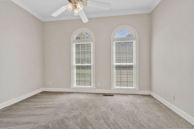 375 Natchez Trace Ct, Murfreesboro, TN 37127 - carpeted spare room with ornamental molding and a ceiling fan