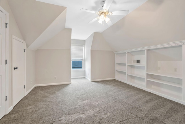 375 Natchez Trace Ct, Murfreesboro, TN 37127 - additional living space with carpet, a ceiling fan, lofted ceiling, and built in features