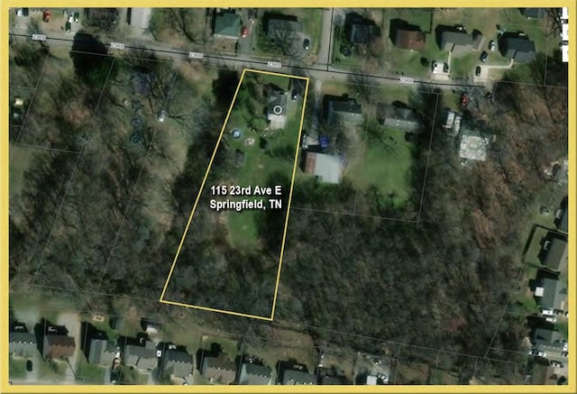 115 23rd Ave E, Springfield, TN 37172 - map of property location featuring property parcel outlined