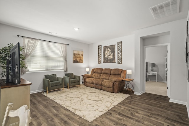 2028 Tate Farm Ln, White House, TN 37188 - living room with dark wood-style flooring and baseboards