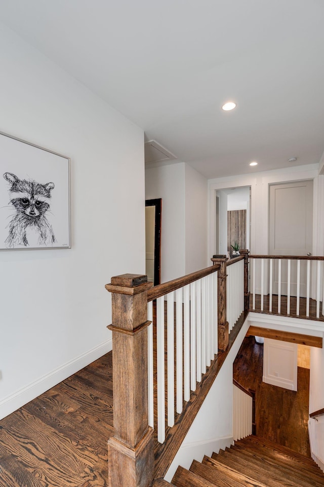 2207 Pennington Bend Rd Unit 3, Nashville, TN 37214 - staircase with wood finished floors and recessed lighting