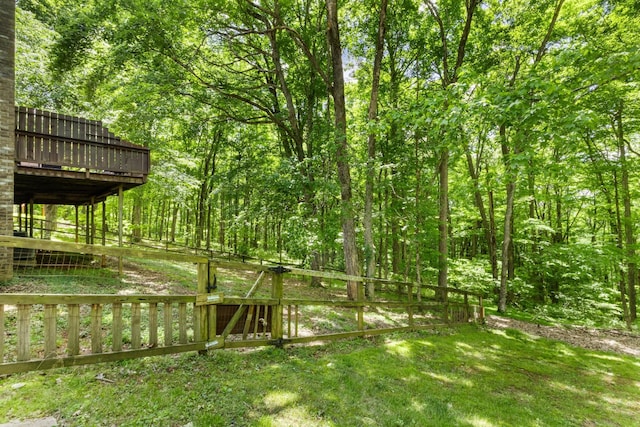 1830 Bradbury Rd, Adams, TN 37010 - view of yard with a deck and a wooded view