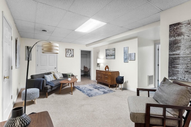 1830 Bradbury Rd, Adams, TN 37010 - living room featuring a paneled ceiling and carpet floors
