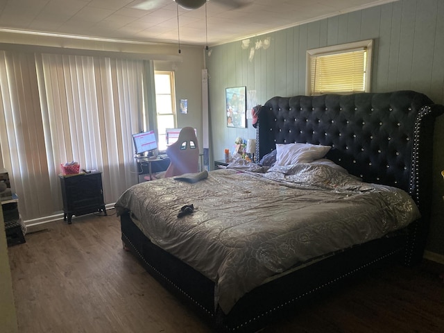 3701 Juandale Trl, Chattanooga, TN 37406 - bedroom featuring wood finished floors, crown molding, and wooden walls