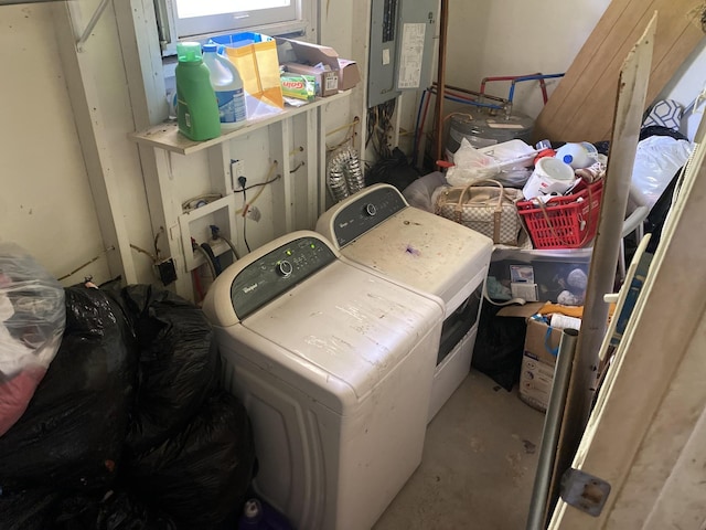 3701 Juandale Trl, Chattanooga, TN 37406 - laundry room with washing machine and clothes dryer and electric panel