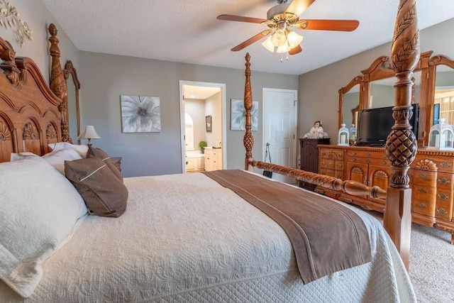 1699 Burnt Oak Dr Unit 195, Dalton, GA 30721 - bedroom with carpet floors, ceiling fan, and connected bathroom