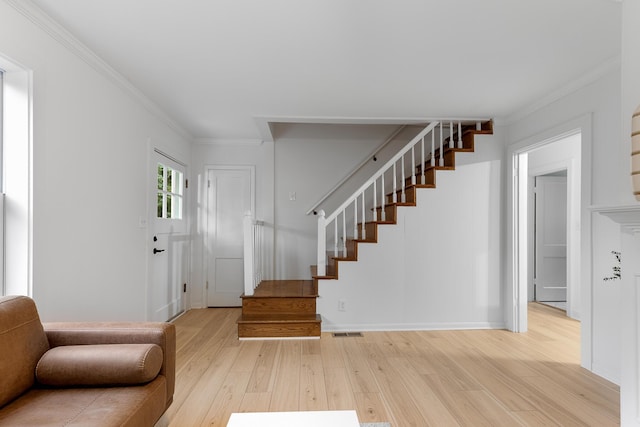 109 Anderson Dr, Chattanooga, TN 37421 - staircase featuring wood finished floors and crown molding