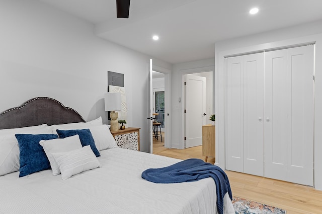 109 Anderson Dr, Chattanooga, TN 37421 - bedroom featuring light wood-style flooring, recessed lighting, and a closet