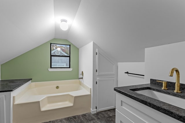 109 Anderson Dr, Chattanooga, TN 37421 - bathroom with a bath, lofted ceiling, and vanity