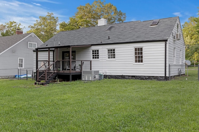 109 Anderson Dr, Chattanooga, TN 37421 - back of property with roof with shingles, a chimney, and a deck