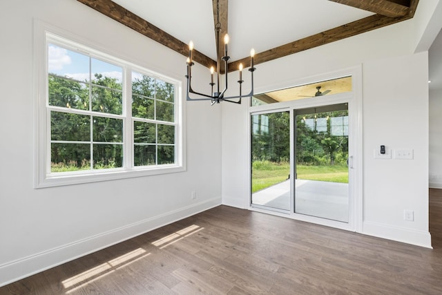 508 Matthew Miller Dr, Smyrna, TN 37167 - unfurnished dining area with a chandelier and wood finished floors