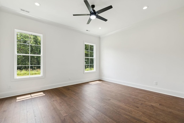 508 Matthew Miller Dr, Smyrna, TN 37167 - unfurnished room featuring plenty of natural light, dark wood-type flooring, a ceiling fan, and recessed lighting