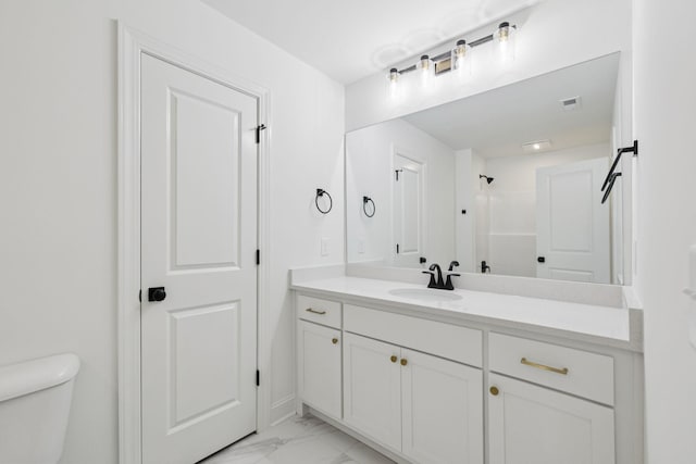 508 Matthew Miller Dr, Smyrna, TN 37167 - full bath featuring vanity, marble look tile flooring, and a shower